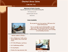 Tablet Screenshot of chestnutgrovecabins.com